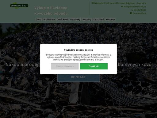 nákup a prodej veškerého kovového odpadu včetně barevných kovů