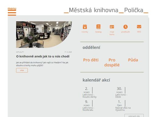 úvodní stránka, aktuality, výstavy, doprovodné akce ...