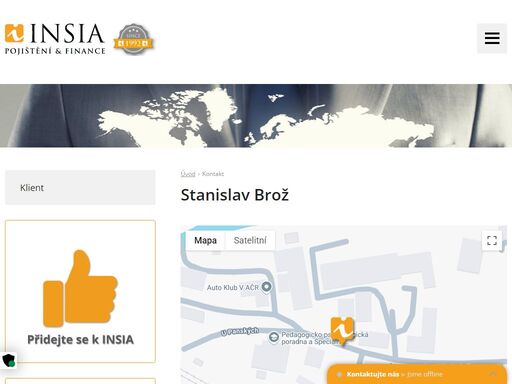 insia a.s. praha. jste makléř nebo zájemce o pojištění? kontaktujte naše specialisty nebo se na nás obraťte přes kontaktní formulář.