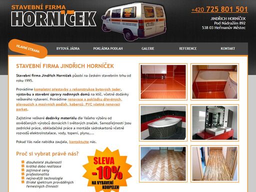 stavební práce - bytová jádra, podlahy, koupelny, kuchyně. rekonstrukce - kvalitně, levně - jindřich horníček