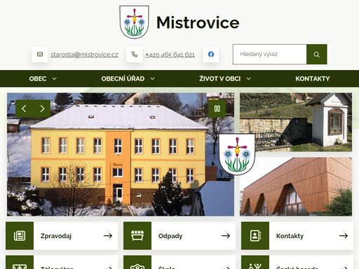 oficiální stránky obce mistrovice