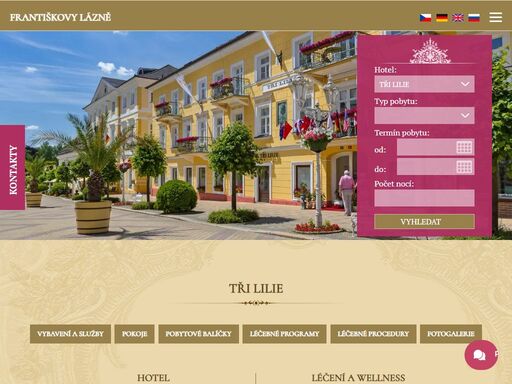 nejstarší hotel ve františkových lázní typický svým francouzským šarmem, který se nachází přím v centru františkových lázní.