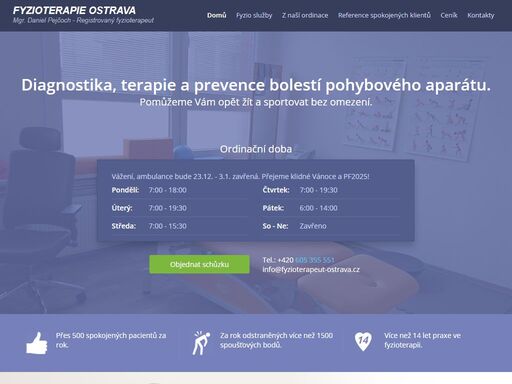 fyzioterapie ostrava - mgr. daniel pejčoch fyzioterapeut. diagnostika, terapie a prevence bolestí pohybového aparátu.