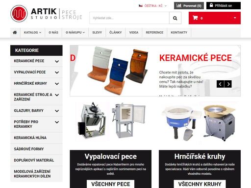 prodej vypalovacích pecí pro keramiku, laboratoř, tepelnou úpravu, slévárny. materiály a stroje shimpo pro keramické dílny.