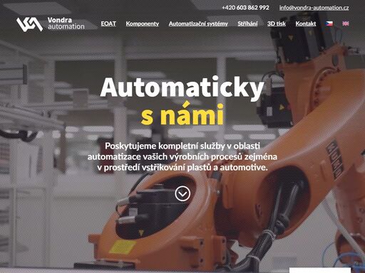 poskytujeme kompletní služby v oblasti automatizace vašich výrobních procesů zejména v prostředí vstřikování plastů a automotive.