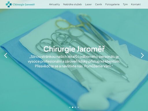 chirurgie jaroměř je moderní zařízení, zabývající se plastickými operacemi, diagnostikou a léčbou akutních i chronických onemocnění chirurgické povahy