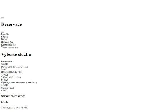 the original barber point - nc fenix, pánské holičství a kadeřnictví