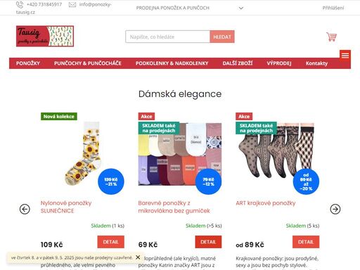 nejsme jen e-shop s ponožkami, jsme specializovaní prodejci. už od roku 1992 u nás můžete nakoupit kvalitní ponožkové a punčochové zboží. spolupracujeme s více než 50ti značkami.