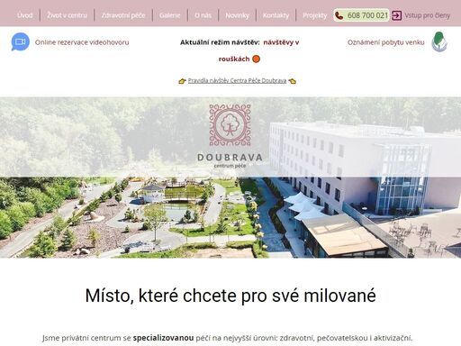 špičková zdravotní, pečovatelská i aktivizační péče o nemocné seniory s alzheimerem či jiným onemocněním mozku. centrum péče doubrava se nachází v doubravčicích, 20 minut od prahy.