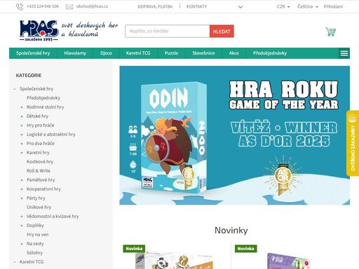 hras.cz nabízí široký výběr deskových her, hlavolamů, puzzle, kretaivních hraček a stavebnic. navštivte naši kamennou prodejnu v centru prahy nebo si vyberte z pohodlí domova. zábava pro celou rodinu!