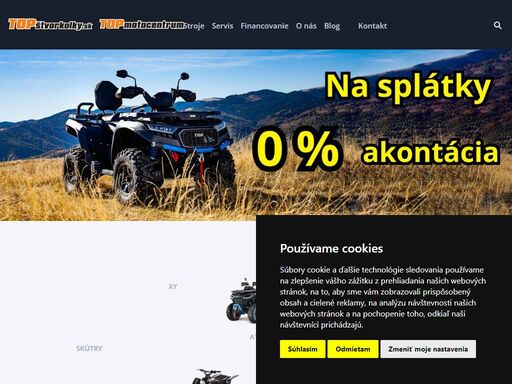 autorizovaný predajca štvorkoliek, skútrov, príslušenstva, moto oblečenia, doplnkov a servis strojov.