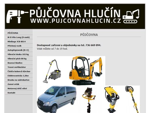 www.pujcovnahlucin.cz