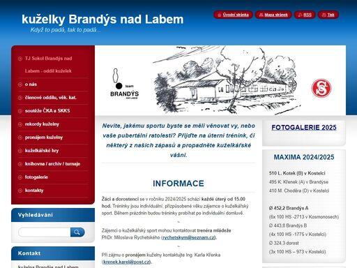 stránky kuželkářského oddílu tj sokol brandýs nad labem.