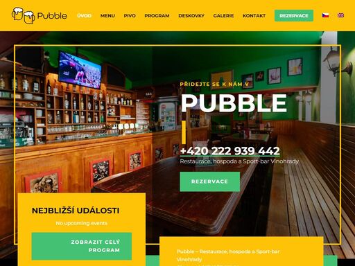 pubble - restaurace, hospoda a sport-bar vinohrady - burgery atd. polední menu. vynikající pivo. 8x4k televizorů. oblíbené sporty živě. přátelská atmosféra.