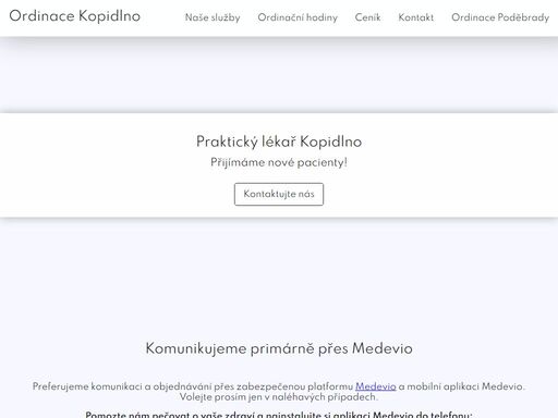 ordinace kopidlno poskytuje komplexní ambulantní zdravotní péči v;oboru všeobecného praktického lékařství a provádí pracovnělékařské služby.