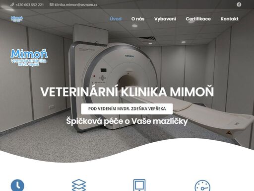 nadstandardně vybavená veterinární klinika - veterinární neurologie; magnetická rezonance (mri), počítačová tromografie (ct).