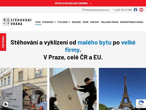 stěhování a vyklízení od malého bytu až po velké firmy. v praze, po celém česku i eu. 800+ pětihvězdičkových recenzí. jsme pojištěni proti případným škodám.