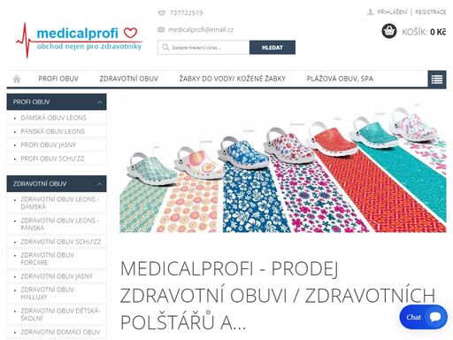 medicalprofi - prodej zdravotní obuvi / zdravotních polštářů a přikrývek.   
     v našem eshopu vám nabízíme kvalitní a pohodlnou zdravotní obuv, bílou profi obuv, domácí zdravotní obuv -  dámskou i pánskou  značek: leons, schu'zz, forcare, jasný. pro školní děti nabízíme zdravotní barevnou obuv s potiskem. v další…