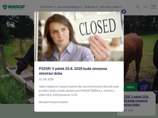 vyrábíme a prodáváme minerálně–vitamínové doplňky výživy pro všechny druhy zemědělských zvířat.