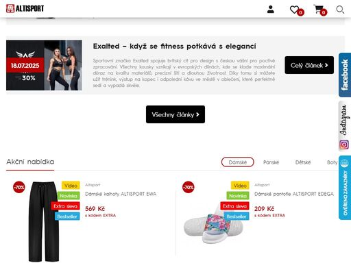 altisport - oblečení, obuv - slevy až -70%