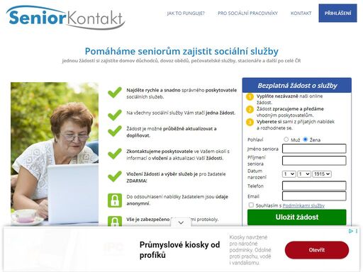 senior kontakt pomáhá seniorům zajistit sociální služby. jedna žádost na všechny služby.