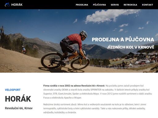 nabízíme široký sortiment zboží. mimo kol a veškerých součástek na kolo je to oblečení, letní i zimní termoprádlo, cyklistické boty a letní cyklistické sandály. také u nás naleznete přilby, dětské sedačky, odrážedla, koloběžky a chrániče.