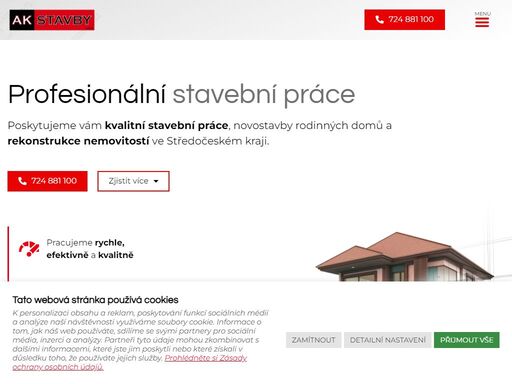 novostavby a rekonstrukce na klíč provádí ak stavby s.r.o. vojkovice u mělníka. využijte profesionální stavební práce. zavolejte nám ještě dnes.