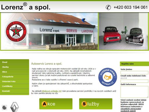 autoservis lorenz a spol. - autoservis, pneuservis, lakovna, reklamní studio pro litomyšl a okolí.