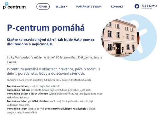 p-centrum pomáhá v oblastech prevence, péče o rodinu s dětmi, poradenství, léčby a doléčování závislostí. pomozte s námi vyřešit problémy lidí kolem nás v tíživých životních situacích.