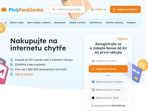 díky cashbacku získáte část peněz z nákupů zpět a další výhody. navíc pro vás vybíráme ty nejlepší akce, slevy a kupony ve stovkách e-shopů.
