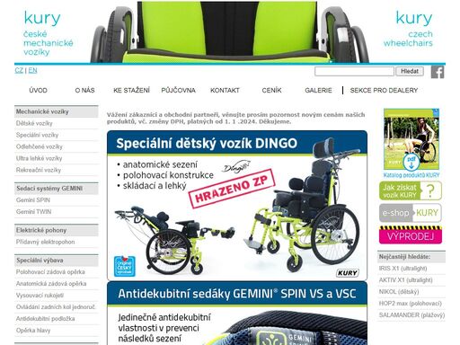 vývoj a výroba mechanických vozíků pro tělesně postižené