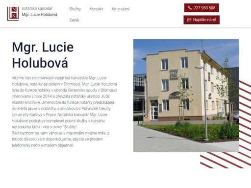 naše notářská kancelář poskytuje komplexní notářské služby dle notářského řádu. mgr. lucie holubová | notářka olomouc