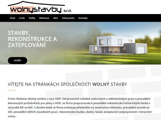 stavební firma vladislav wolný nabízí kompletní zednické a stavební práce, rekonstrukce budov, zateplení a opravy fasád a sádrokartonářské práce. ozvěte se nám.