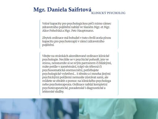 mgr. daniela saifrtová klinický psycholog,akreditovaná ordinace klinické psychologie