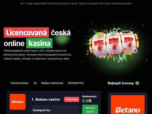 najděte nejlepší česká online casina s licencí! prozkoumejte seznam online casin, recenze, výhody a možnosti her. využijte registraci s bonusem.
