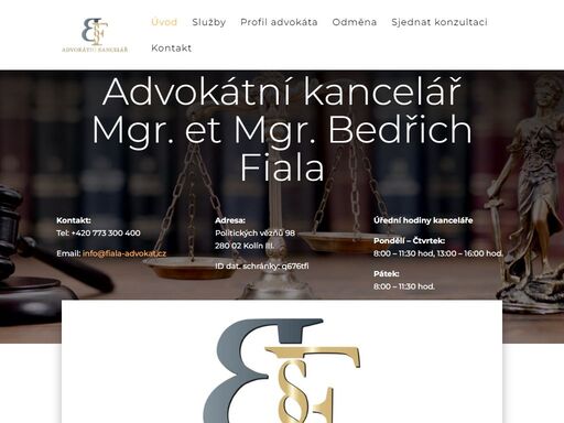 advokátní kancelář. mgr. et mgr. bedřich fiala - advokát kolín. tel: +420 773 300 400. komplexní právní služby - např. občanské, rodinné, trestní a obchodní právo. právník v kolíně.