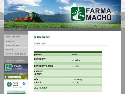 farma machů - prodej brambor a zemědělských produktů, zlín - kostelec