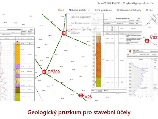 geologický průzkum pro stavební účely, inženýrská geologie, hydrogeologie, geotechnika, radonový průzkum, laboratorní zkoušky, mechanika zemin, polní…