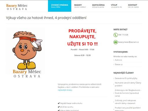 bazary měšec ostrava – výkup všeho za hotové ihned a 4 prodejní oddělení