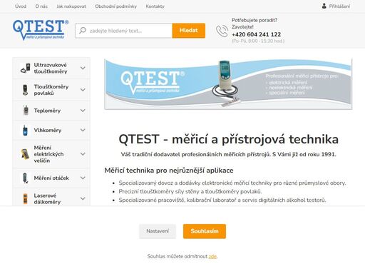 dovoz, dodávky a prodej elektronické měřicí techniky pro různé průmyslové obory. specializované pracoviště, kalibrační laboratoř a servis digitálních alkohol testerů. váš tradiční dodavatel profesionálních měřicích přístrojů. s vámi již od roku 1991.