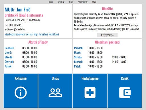 medaf s.r.o.  ordinace praktického lékaře a internisty dukelská ul. poděbrady