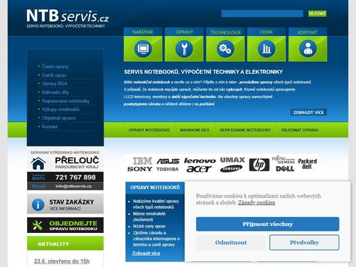 specializovaný servis notebooků. oprava všech závad od poškozených konektorů po výměny bga. servisní centrum máme v přelouči u pardubic.