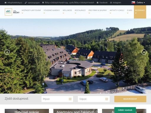 přijeďte si odpočinout do wellness hotelu říčky v srdci orlických hor.