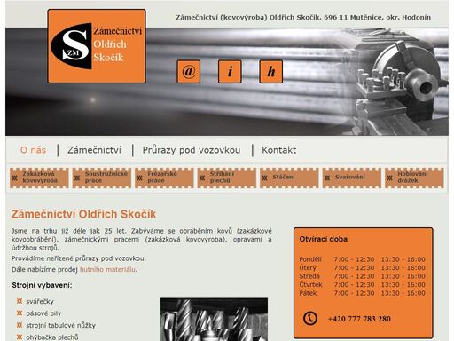 zámečnictví oldřich skočík, 696 11 mutěnice, okr. hodonín, kovovýroba, průrazy pod vozovkou
