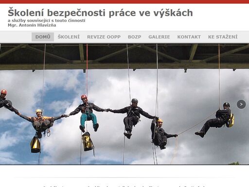 školení bezpečnosti práce ve výškách a služby související s touto činností - mgr. antonín hlavizňa, revize oopp, ochrana zdraví při práci ve výškách
