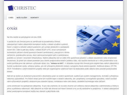 jsme společnost, zabývající se systémy řízení, ekologií, bezpečností práce, požární ochranou a zajištěním servisu a údržby vyhrazených technických zařízení.