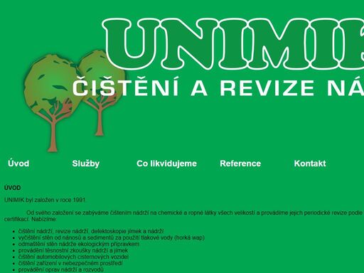 čištění a revize nádrží