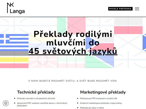 hledáte opravdové specialisty na jazykové služby? přeložíme pro vás technický manuál, marketingový katalog, právní smlouvu, lékařský patent i webové…