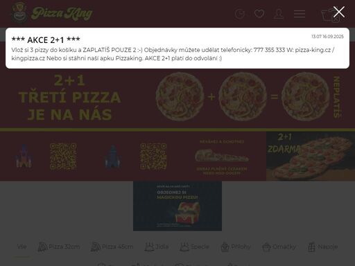 rozvoz královské pizzy v ostravě! pizza king -
každý měsíc soutěž o pizzu!