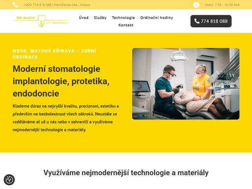 moderní zubní ordinace v jihlavě. klademe důraz na nejvyšší kvalitu, preciznost, estetiku a především na bezbolestnost všech zákroků.